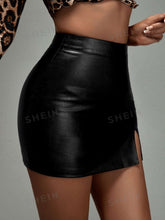 SXY High Waist PU Bodycon Skirt